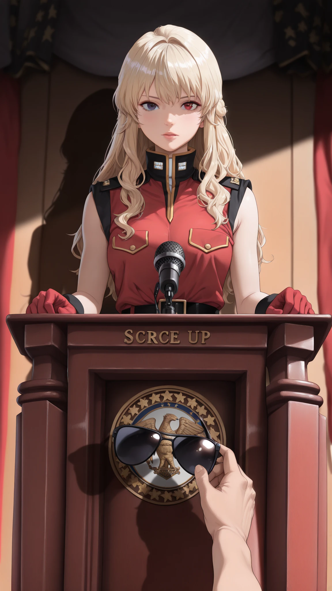 Full body image, completely crowded bus with several men around Princess Zelda in Ultraman costume, squeezing her body, old furry old man with bearded 90-year-old glasses holding her from behind. She has huge breasts, red hair in the wind, light green eyes, her look has a black shirt with white shot and white corset. They are around her to cover up the old man's actions. She's happy giving a beautiful smile and showing off. Anime style, (16k:1.5), (highly detailed), (maximum quality), (maximum resolution), sharp focus.
