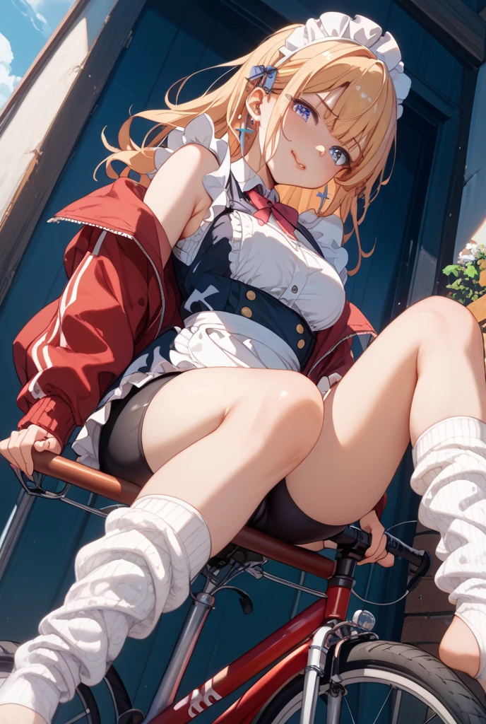 ((masterpiece, best quality)),very detailed, simple eyes, ((((outdoors,sitting,crossed legs,kneehigh)))),(((large breasts,pantyhose))),<lora:himari001:0.85>,himari uehara,1girl, bangs,black_footwear, black_gloves, boots, scarlet soul , cross-laced_footwear, garter_straps, gloves, green_eyes, lace-up_boots, looking_at_viewer, low_twintails, open_mouth,pink_hair, plaid, plaid_shirt, shirt, skirt, smile, thighhighs, twintails,