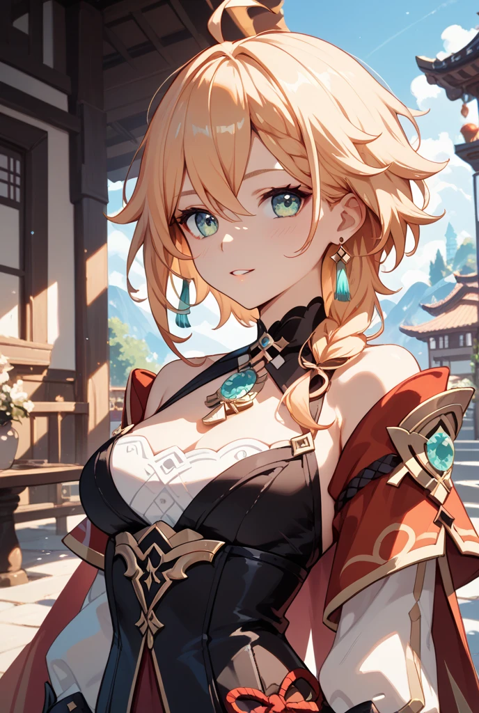 highest quality, table top, High resolution, (((1 girl))), 16 years old,anime style、cute face、An ennui look、small nose、plump lips、baby face、small breasts、small breasts、Tyndall effect, shadow studio, rim lighting, dual tone lighting, master piece:1.5、The background is ancient ruins in Greece、blue sky、sunny、