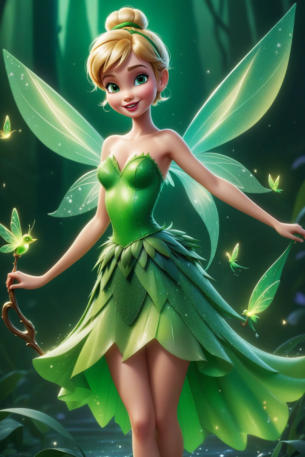 cute sexy tinkerbell with huge beard