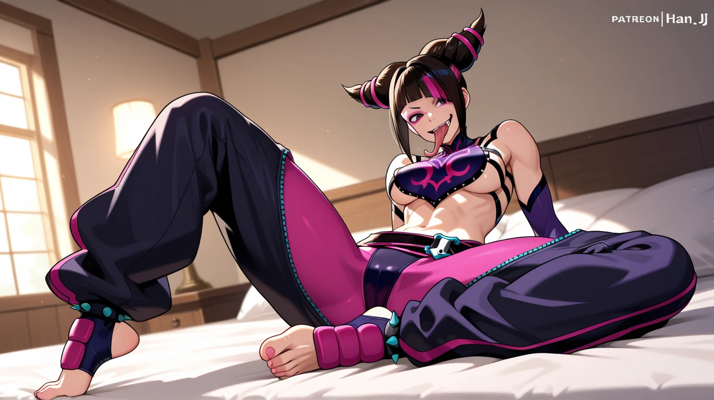 (absurdres, best high quality image, carefuly detailed features and textures, very detailed image, solo character alone): {{(1character: 900 years old elf noble mature beautiful milf), (dark brown short medium very messy hair with ahoge, fair skin, purple eyes, brown eyebrows, absolute feminine elder beauty, beautiful and sexy features, huge breasts, tall voluptuous body, beautiful arms, beautiful legs, short pointy ears, beautiful hips, giant butt), (Purple one-piece wrestler leotard, cleavage, purple arm sleeves, white elbow pads, white gloves, purple wrestler boots, white knee pads), (cheerful smile, defiant expression, happy personality, suggestive fallen, sexy defeat), (defeated, fallen in the wrestling ring mat, moaning in pain, sweating a lot, very tired, recovering herself at the castle's gym in the wrestling ring)}}