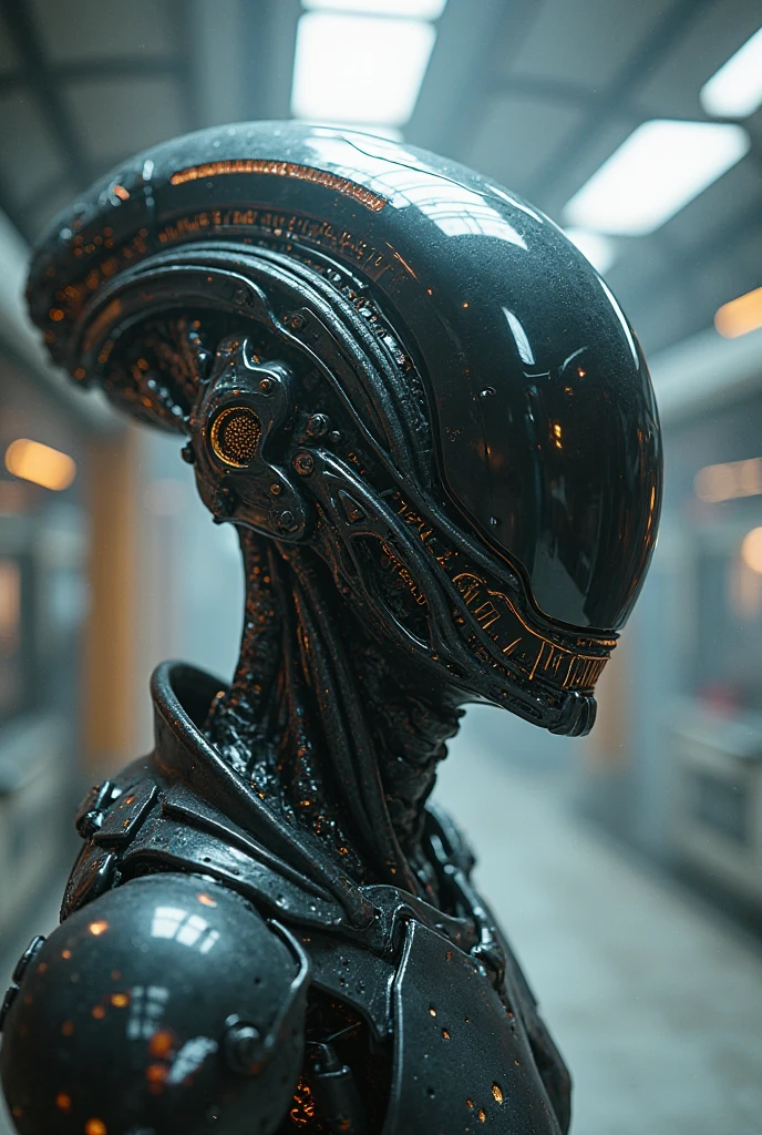 . Alien realistic, rule of thirds photography, full body portrait, wide view, bokeh blur, photography, intricate detail, intricately detailed, hyperrealistic, cinematic, atmospheric, full body and face, Bokeh blur, hyper detail, incredible lighting and depth, Yashica T4 Kodak Ektachrome 100, 24mm, 8k,