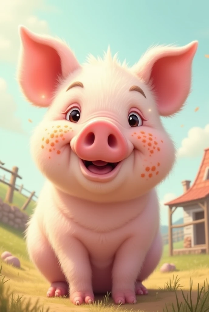Dark blue baby rabbit, sharped teeth, pig nose, eyes large, Grinning, wearing a black spiked collar, gazing at viewer, sitting on a hill