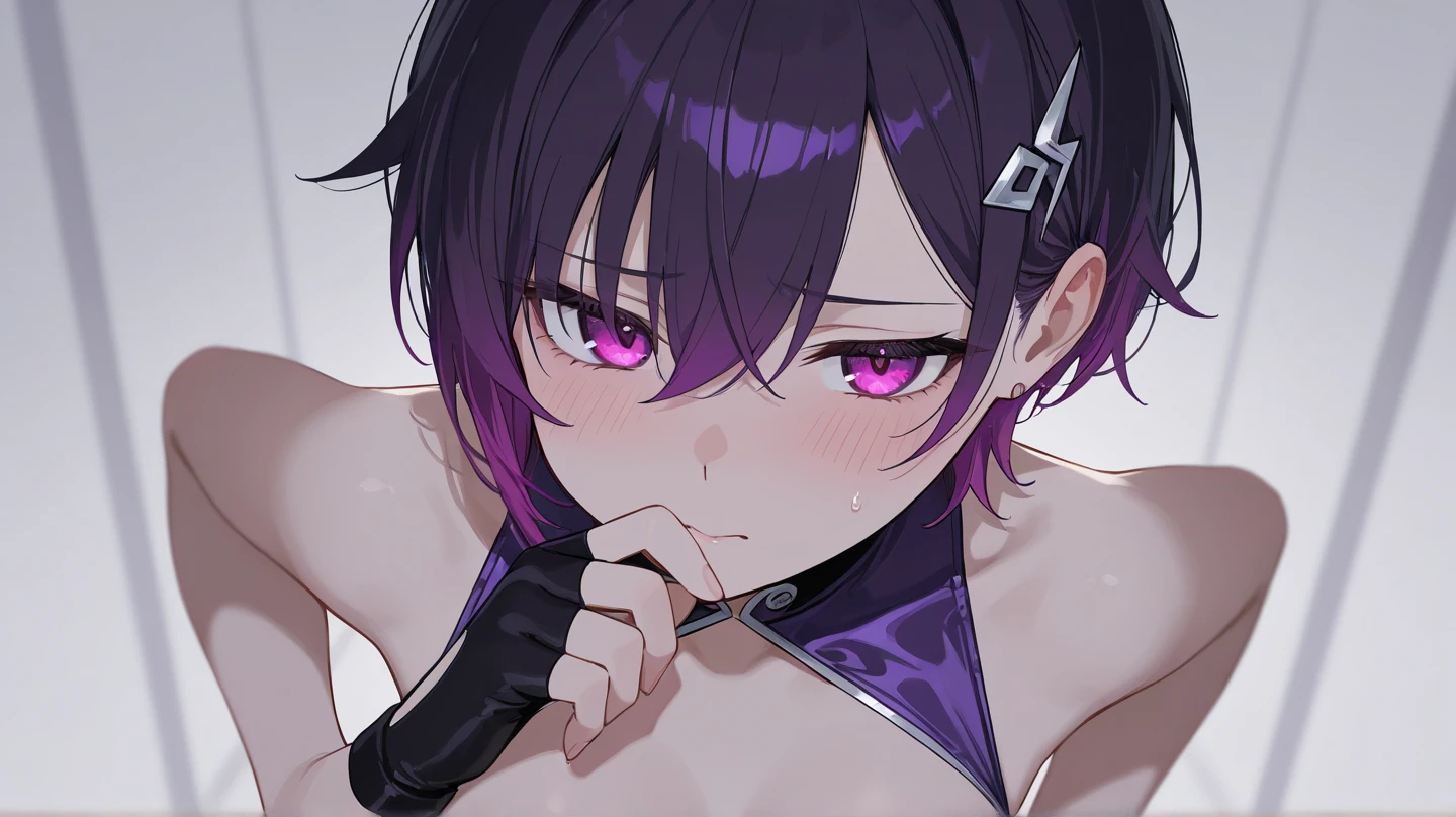 Cool women、sexy、Center of chest、Rize from Chainsaw Man、beauty、yandere、Sword in hand、Face close-up、Licking a knife、