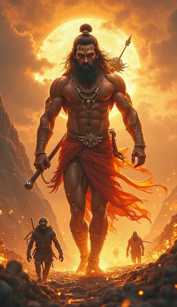 Hanuman in tample with gada