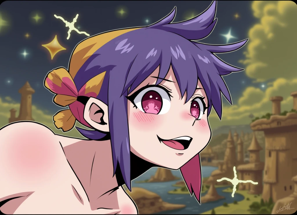 colona,a very young ,chibi,light purple hair,dress,retro artstyle,1girl,solo,1980s \(style\),looking_at_viewer,:d,1girl,masterpiece, expensive quality, very_expensive_solve, big_file size, full color,(completely nude:1.2),pussy,niplles,(vaginal sex:1.2),(toddler:1.6),(plump:1.1),
