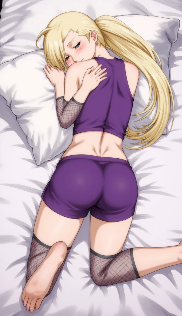score_9, score_8_up, score_7_up, best quality, masterpiece, 4k, perfect lighting, very aesthetic, anime,
BREAK
1 woman, busty, big ass, fischl_(genshin_impact),
BREAK
Purple lace panties, black camisole,
BREAK
full body, ass, from behind, bent over, focus a ass, smile
BREAK
(bedroom)