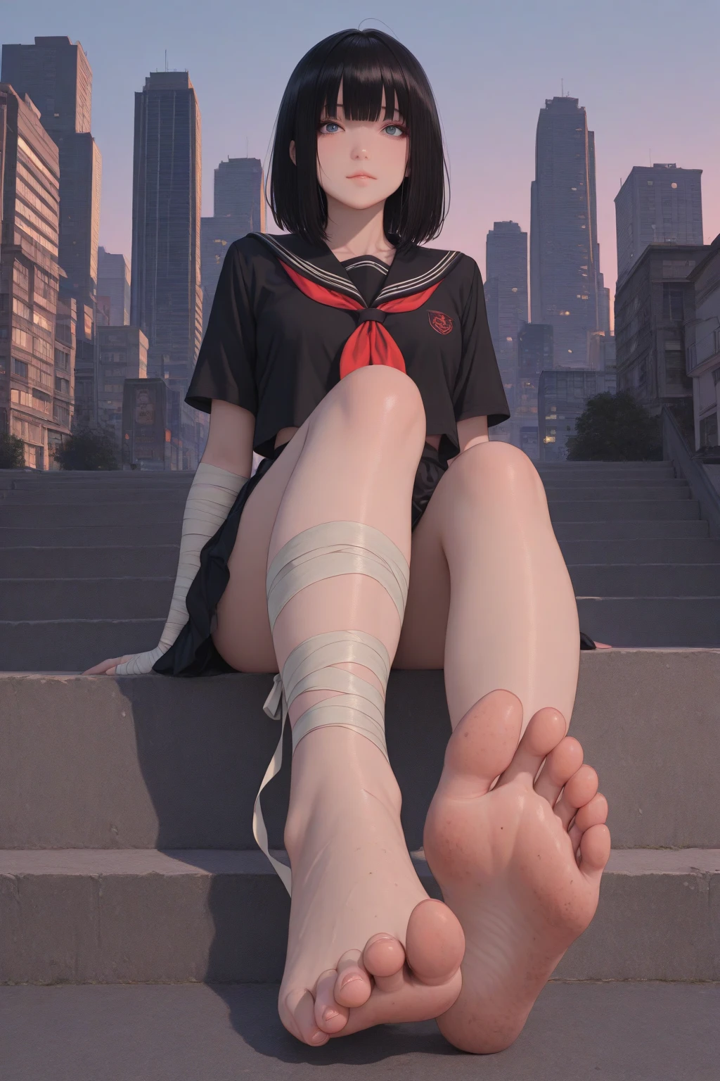 （Giantess Element Makes the city smaller、High resolution、High resolution、high quality、accurate body structure、Detailed body）Body Length 50,000 Foot Giantess、Small Town、Maid clothes、White shirt、mini skirt、ribbon、Glowing Skin、Giantess、Trampling、Big impact、amazing、Giantess Elements、Draw a woman in a big way、Increase the destructive element、Small Town、Beautiful elements