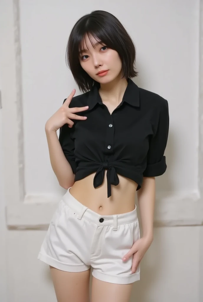 A beautiful woman who has been  and tied up、Well-formed face、Make your eyes even、My hands are tied with ropes、Align your legs、Bright room in the hotel、Short sleeve shirt、mini skirt、White panties are visible、Sit on a chair、２０talent、Medium build、Like real life、highest quality、