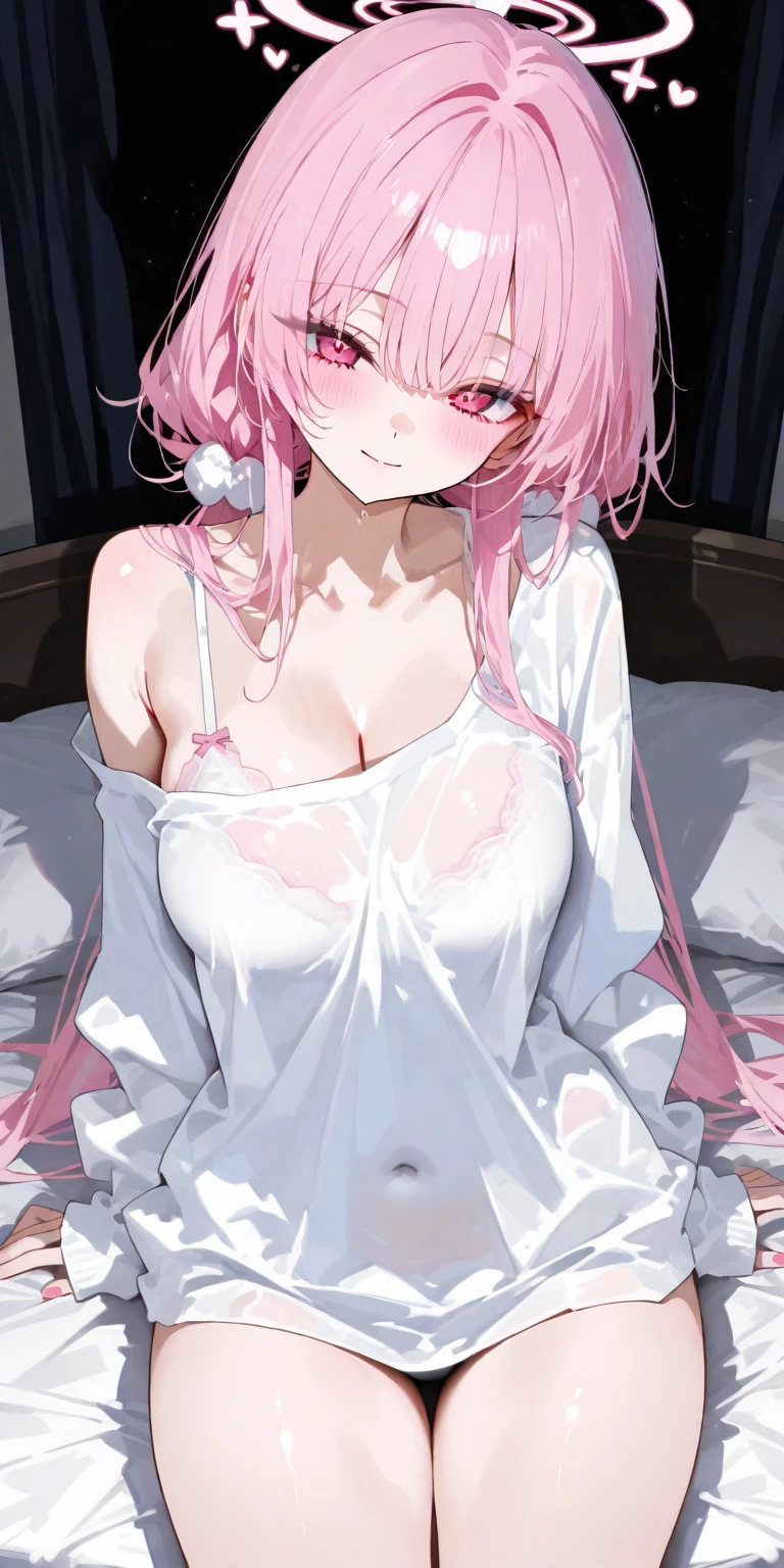 history, hitori gotou, blue eyes, cube hair ornament, hair between eyes, hair ornament, pink hair, (one side up:1.2), long hair, large breasts, Cleavage, BREAK,
(a girl sleeping on bed:1.5),(lying back down:1.1),(nether region:1.3),(closed eyes:1.2),(troubled eyebrows:1.2),(from above:1.3),(oversized long sleeves pink pajamas:1.3),(bed room:1.3),arms up,lift clothes,(show off bra:1.1),(white lace bra:1.3)
BREAK looking at viewer,
BREAK (masterpiece:1.2), best quality, high resolution, unity 8k wallpaper, (illustration:0.8), (beautiful detailed eyes:1.2), extremely detailed face, perfect lighting, extremely detailed CG, (perfect hands, perfect anatomy),