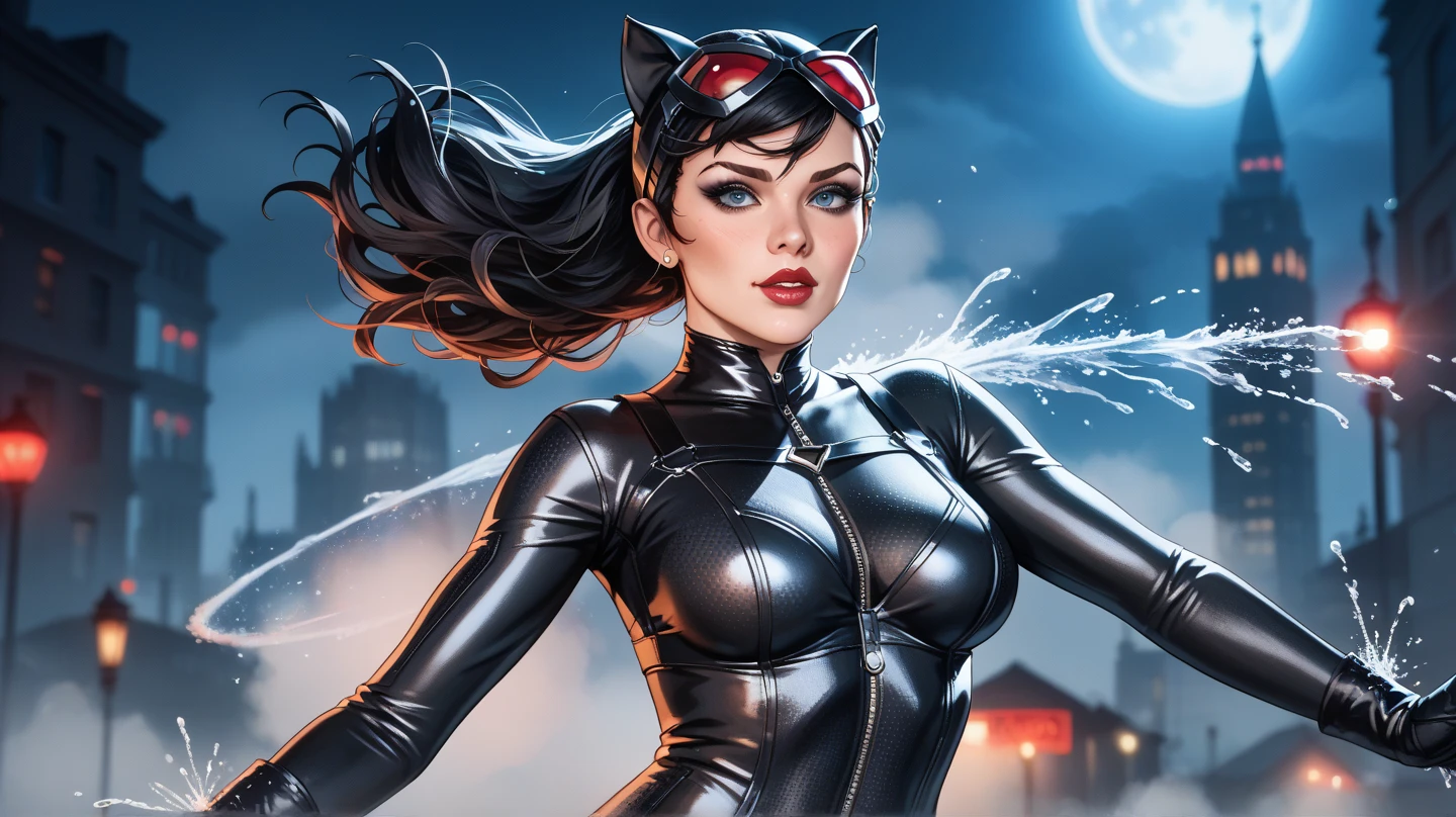 a cat woman,high resolution RAW artwork, 8k, insane details, detailed background, 24mm, bokeh on background, (digital artwork:1.1)