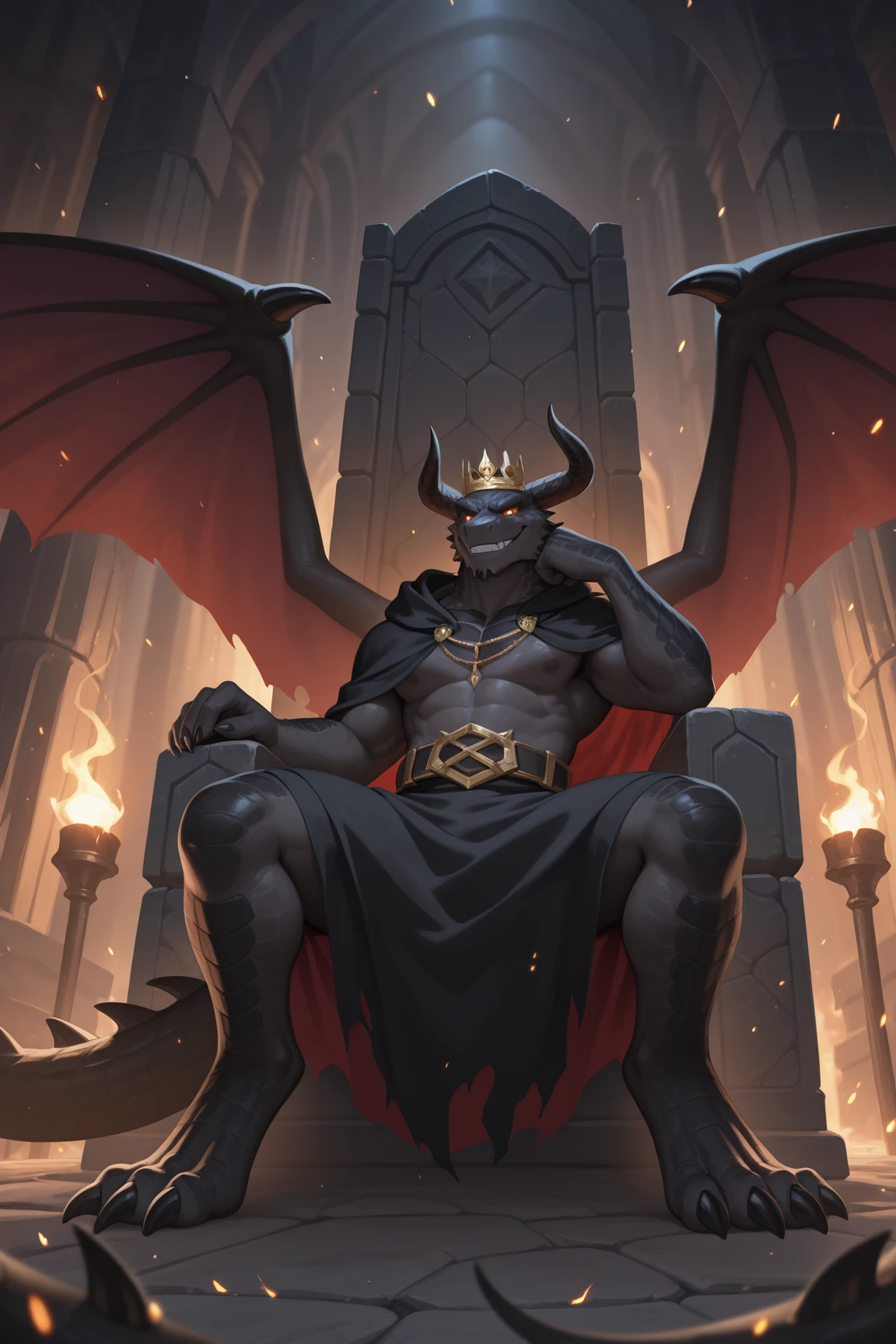 medieval bedroom, night, dark fog, sitting on bed, penis, (ultra detailed), a beautiful and detailed full size portrait of a male anthro dragon, scalie, dragonic, demon monster, (black body, black skin) smirk, (scales, detailed scales, muscle anthro, buff, big pecs, gladiator armor), loincloth, big crotch, armor leg wear, armor gloves, glowing eyes, red eyes (glowing), non-mammal breasts, looking forward, glowing eyes, big body, sexy body, goddess, big crotch, crotch apron, balls outline, sword belt, kenket, Ross Tran,ruan jia, trending on artstation,foxovh, cenematic lighting, big breaths, big boobs, vagina, pussy, hands on chest, detailed background, day, roar view, empty eyes, foreskin, tan body, tan scales, empty eyes, wet, night, big body, loincloth aside, pronounced_browridge, muscular anthro, big muscles, big pecs, battle armor, arm_spikes, biceps, feets, full body, straps, big horns, wings, dragon wings,