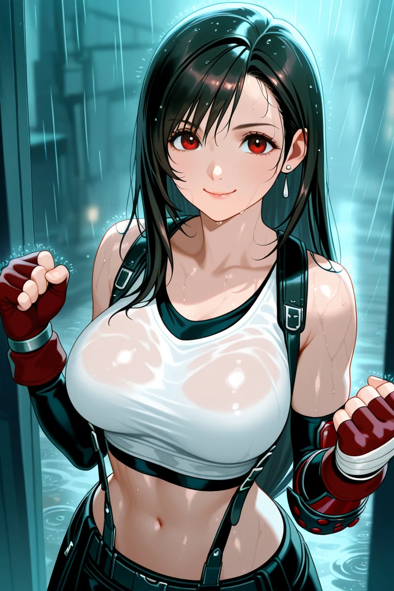 beautiful girl　Best Style　Fight the enemy　anger　Sweat　Black Leather Gloves　　Combat Uniform　Big Breasts　Light clothing　Martial Arts　black leather skirt　White Tank Top　black garter belt　Dirty face and clothes　White semen all over the body　A lot of semen on my face and clothes　　Black Bra
