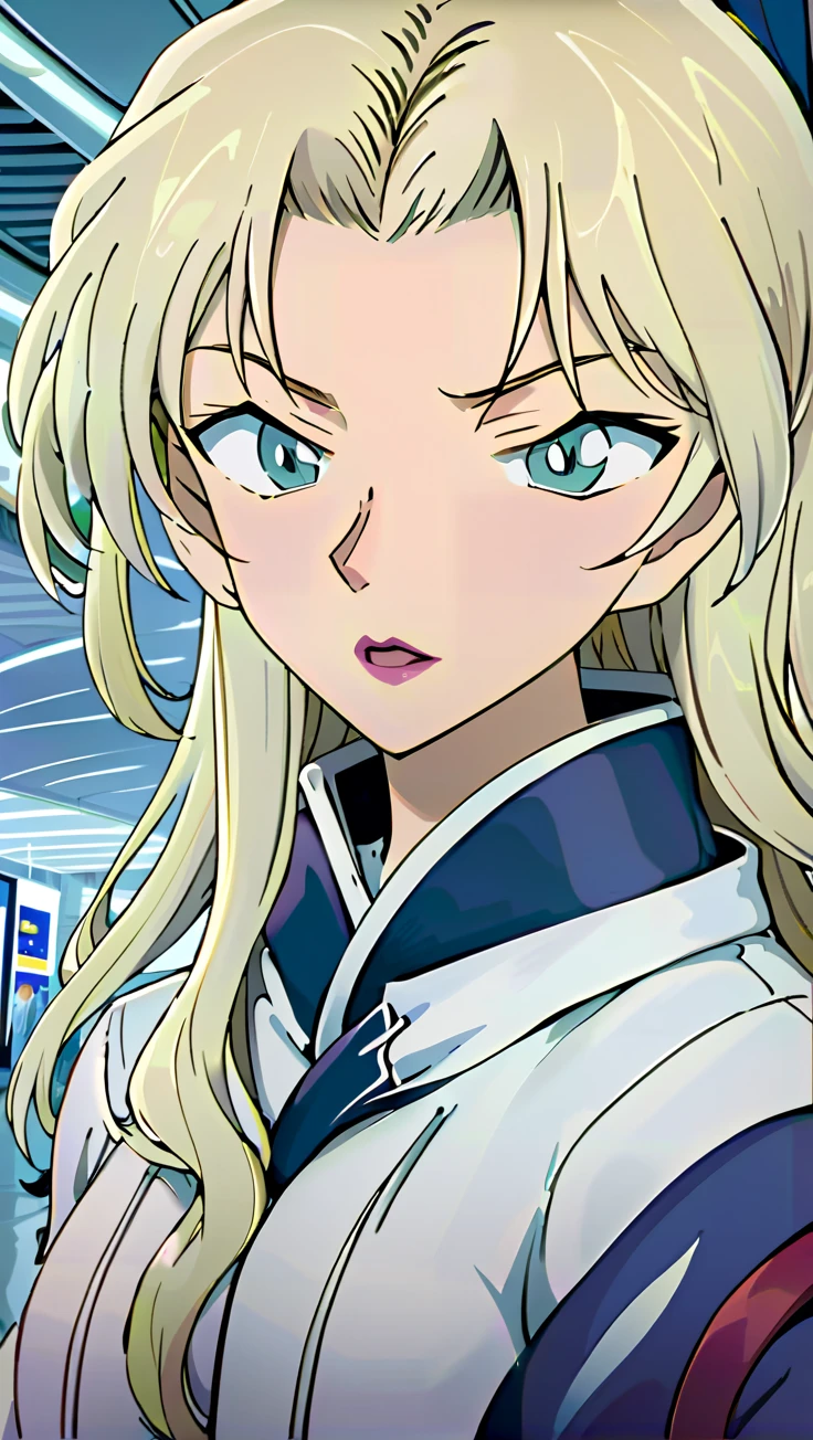 <lora:Miu Furinji v2:0.8>,fsw,masterpiece,(happy,anime features,closed mouth),best quality,1girl,Miu Furinji,long blonde hair,blue eyes,big breasts,manga,,(textures :0.64), ultra-detailed eyes, 25mm, masterpiece quality, absurd, super-detailed, solo, cinematic lighting, professional shadow, sharp focus,