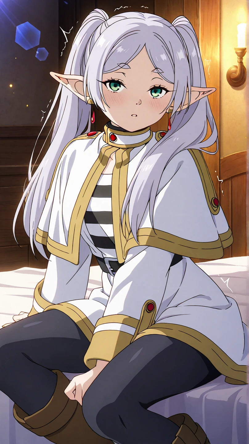 score_9, score_8_up, score_7_up, source_anime, sex, long penis, cum shot in penis, small breasts, dress, 1 boy, 1 girl, woman on top,Concept - better cheek pinching and mouth pull, penis clamped by breasts, open your mouth, drooling, squirting, cum in pussy, Frieren - Sousou no Frieren
