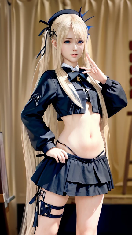 DarknessLora, blonde hair, red eyes,