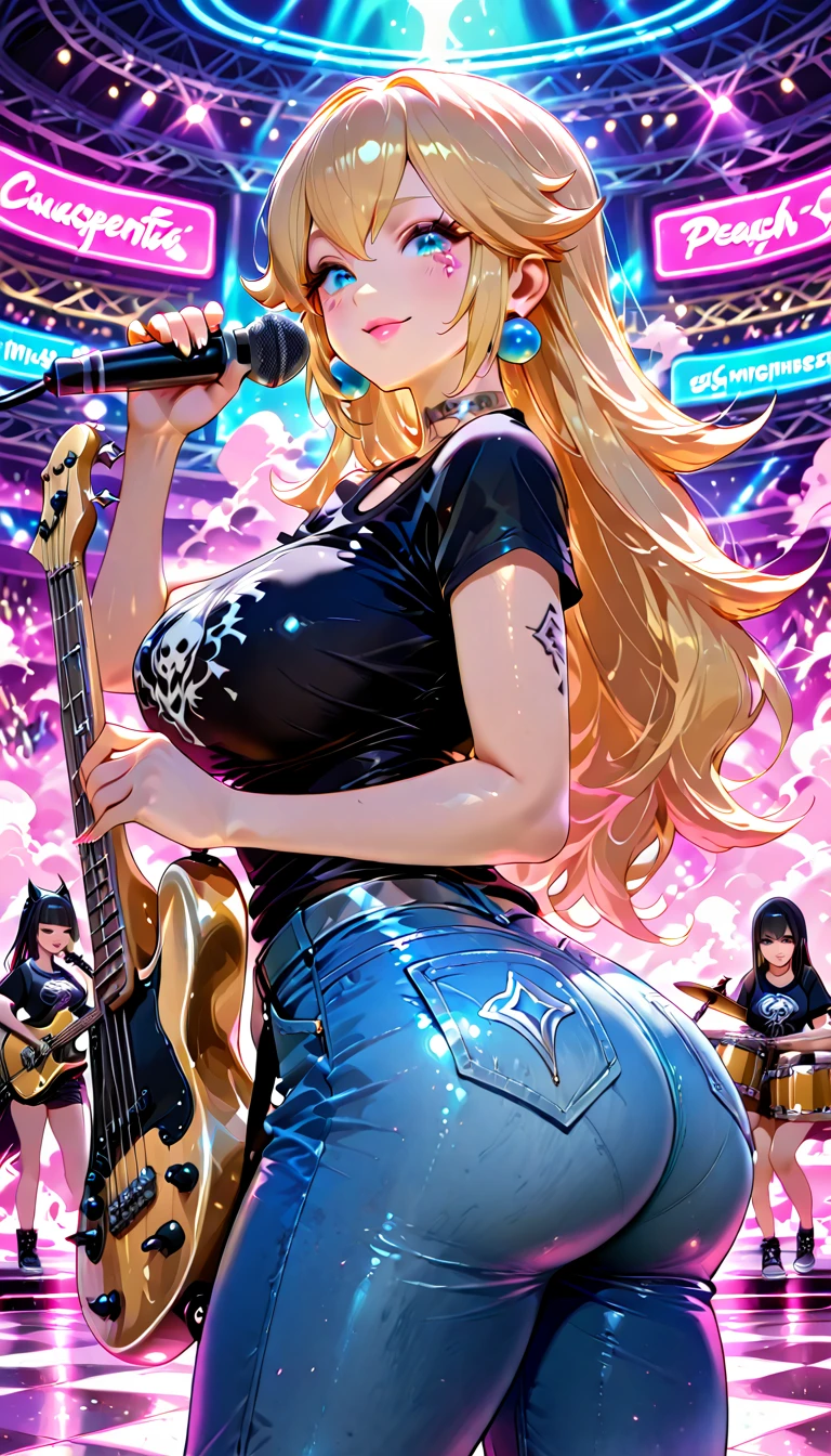 Ultra HD、Ultra high definition、Noise Reduction、perfection、Image quality adjustment、balance、live house、stage、Four Girls、band、bandリ、girlsBAND、White Berry、guitar、base、vocal、Drums、Camel Toe、Giant tit、Nipple Puffs、Cleavage、Plump、Super big breasts、Super big butt、Bubble butt、