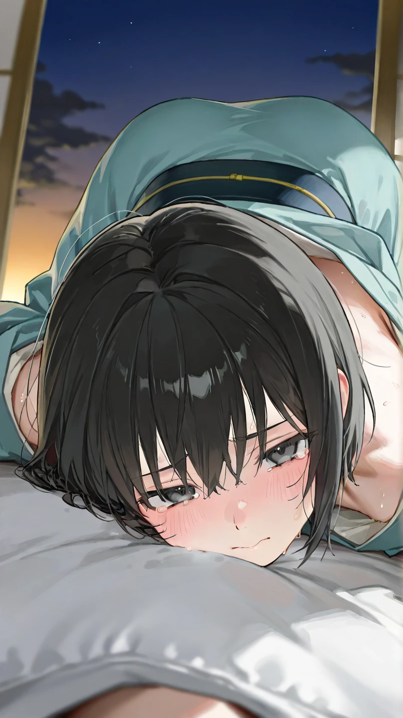 Open both eyes、Blowjob、lying、vaginale,Sex、tatami、futon、Kunoichi、Female Ninja、Half naked、Nippleany Samurai、rape、Penis insertion、Pussy、、Covered in semen、mole、Girl、Girl、Short、Lower school year、Younger、Baby Face、flat chest、Glaring、Ninja sword、Shuriken、violent、In the ninja house, forest, hut, etc.、Dynamic Angle、masterpiece、best quality、ultra-detail、Sweat、forehead、Blood