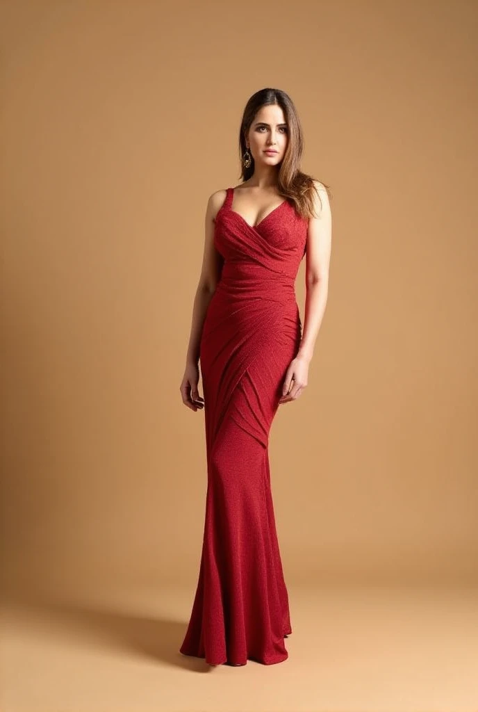 Uma imagem da mulher de 40 anos em sua casa, usando um vestido vermelho e adotando uma pose sensual. She's in a luxurious environment, talvez em uma sala bem decorada, highlighting its sensuality and elegance