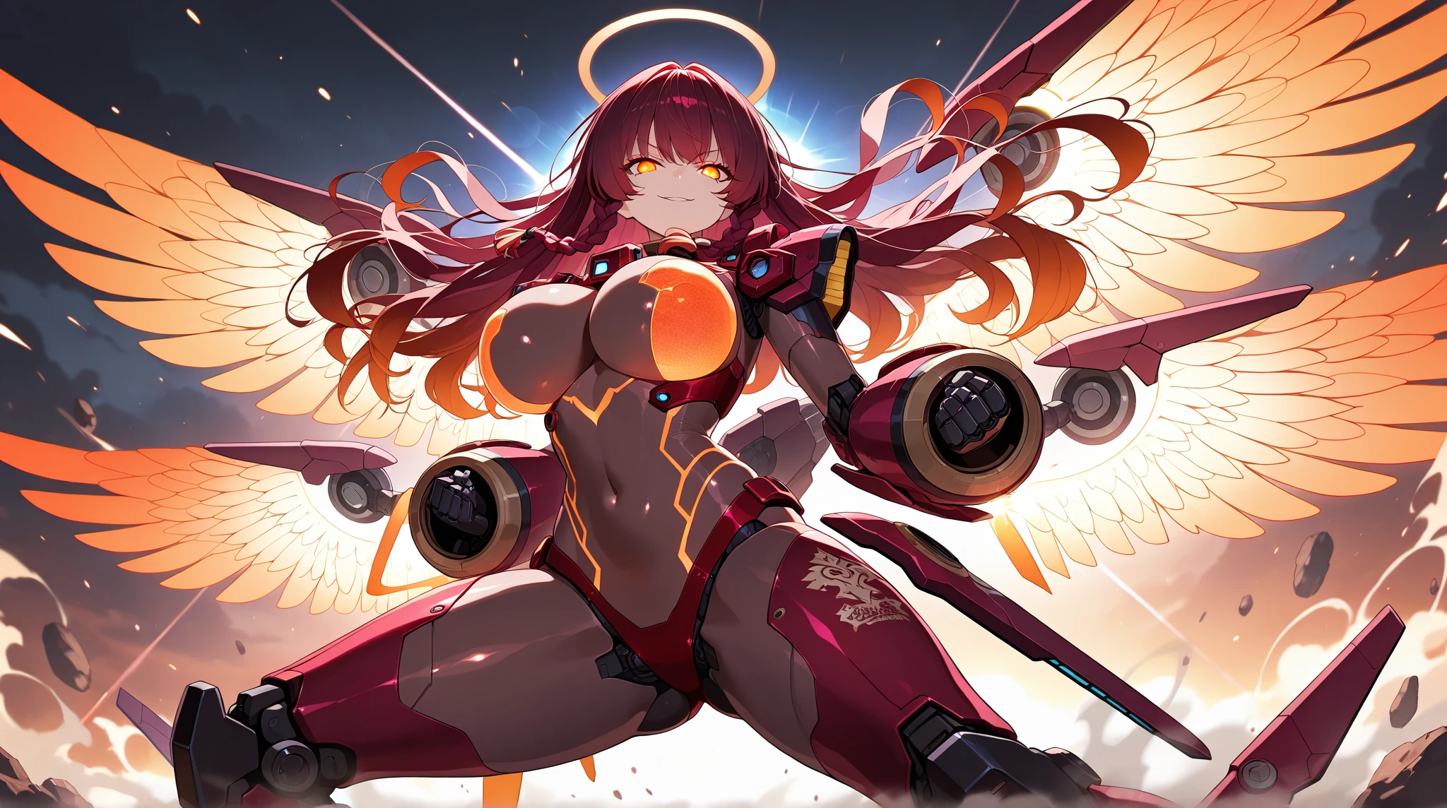 (((top-quality)))、(((ultra-detailliert)))、(((masterpiece)))、(((comics)))、Superhero、action、Dynamic、Pow、Strong hit、Large breasts indicate cleavage、Exuding chaotic emblem Vessel of irreverent madness Rising and denying Numbness, blinking Disturbing sleep(Hako)Iron Princess Constantly self-destructing mud doll Unite Rebel Fill the earth and know your own powerlessness