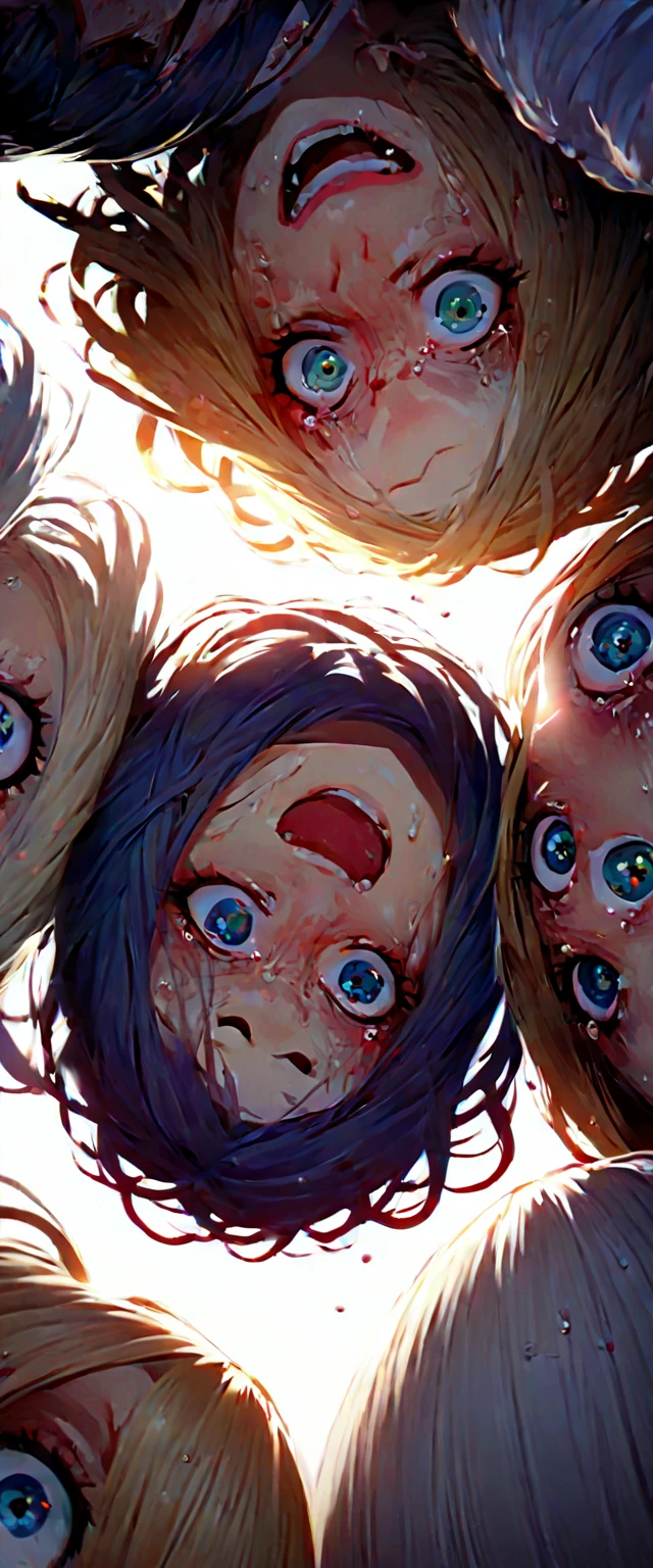 (many females\((different appearances:1.5), beautiful, cute\):1.2) are gathering together and (looking you down) with eyes of (very hated and very disgusted:2.0),very bad atmosphere,(from below:1.5), BREAK ,quality\(8k,wallpaper of extremely detailed CG unit, masterpiece,hight resolution,top-quality,top-quality real texture skin,hyper realisitic,increase the resolution,RAW photos,best qualtiy,highly detailed,the wallpaper,cinematic lighting,ray trace,golden ratio\),facial expression
