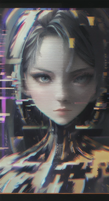 Cyber girl, 2d chan , dark atmosphere, red background