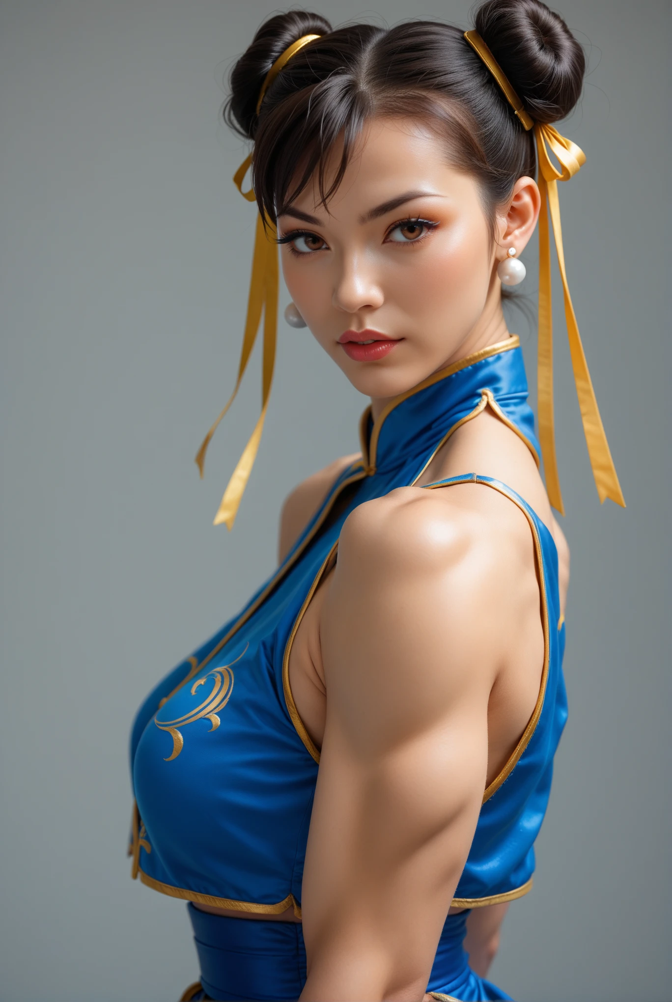 La obra maestra de Street Fighter de Chun Li, con el rostro de scarle olsen CG, Cintura de hombrecito, Proporciones de piernas largas, long eyeslashes, determinado, White high-top boots, Mejor luz y sombra, Copia de seguridad de la vista, Estilo Capcom, Ultra HD |, 8k, realskin, Cada cuerpo es agua, Chun Li's signature move, Medias negras, Ojos grandes y acuosos, Puente nasal alto, small mouth, Grande de pecho, Ancho de la inguina, Chun Li's classic costume, cocido, 30 yrs old, cuerpo completosbian, Salpicando alrededor, Patadas, En las calles de Shibuya, Raj de Tokio