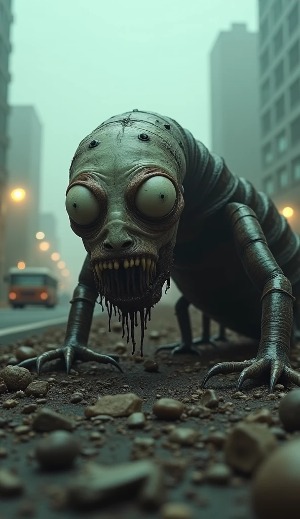 breathtaking cinematic film still Horror-themed gargantuan lovecraftian monster, spherical many-eyed many-tentacled creature, hovering above a ruined cityscape . Eerie, unsettling, dark, spooky, suspenseful, grim, highly detailed . shallow depth of field, vignette, highly detailed, high budget, bokeh, cinemascope, moody, epic, gorgeous, film grain, grainy . award-winning, professional, highly detailed