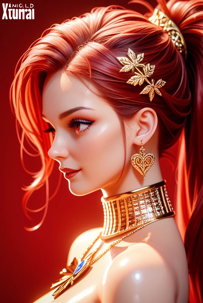 Close up of a woman with red hair and blue blouse, Rosla 1. 0, glossy digital painting, artgerm julie bell beeple, artgerm portrait, digital fantasy portrait, Artgerm style, stunning digital illustration, Rossdraws digital painting, Exquisite digital illustration, ,Graphic illustration,geometric shapes,closeup cleavage