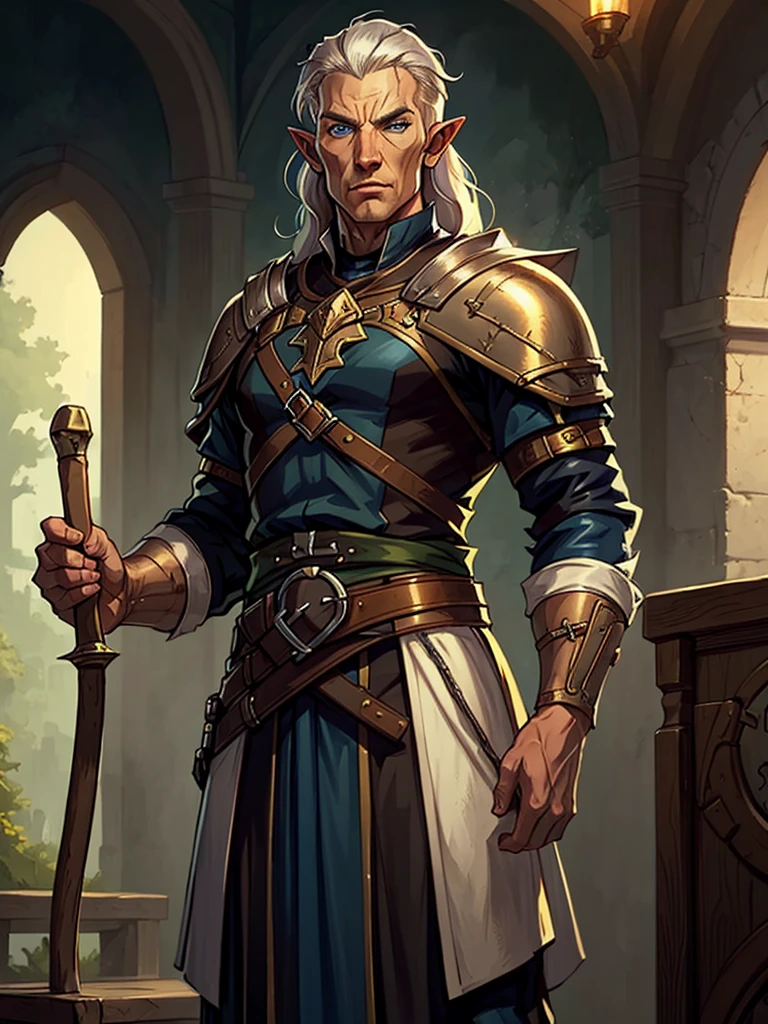 A Drow Elf Paladin Who Broke His Oath, long curly hair