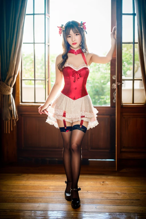 A masterpiece (nurse's outfit) Slender legs, Masterpiece, 8K HD wallpaper, Royal Sister, Delicate makeup, Jumping stockings, High heels (Interact with the lens 2.0)