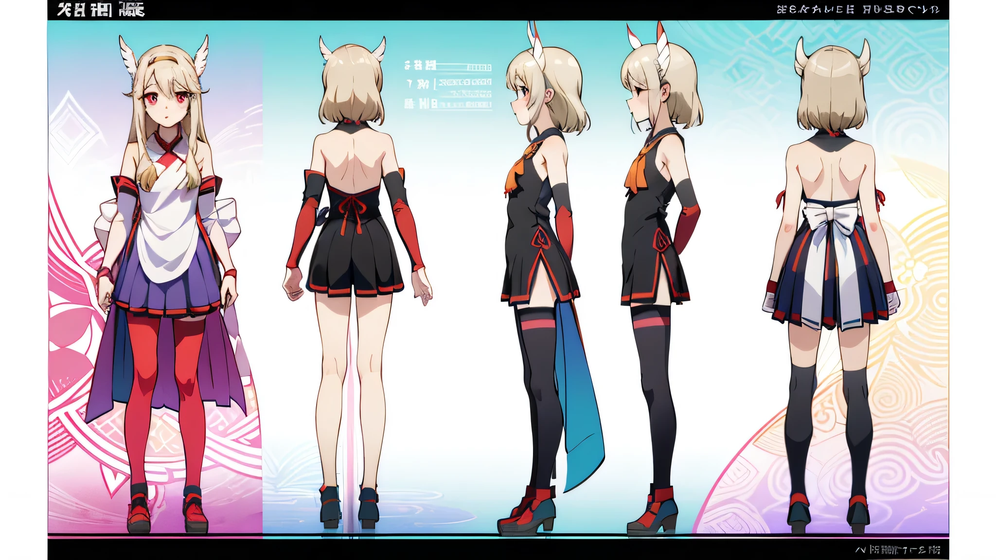 ,Full Length, Character References, Detailed outfit, beautiful, full-length, sexy, Eye patch, Full Body Character Reference, Girl goddess, magical clothes, fragile, many visual effects on body and clothes