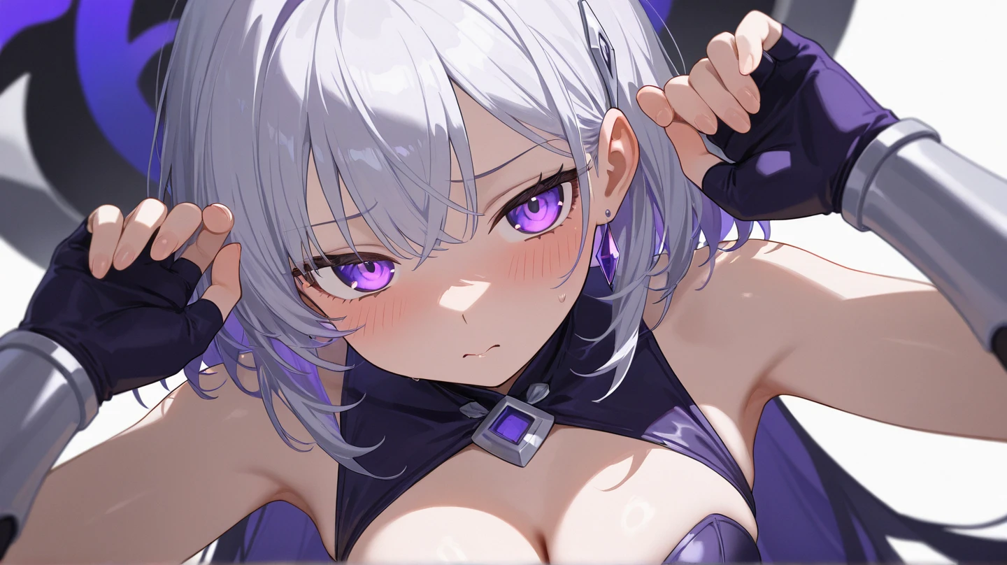 Ivy Valentine, Soul Calibur, Short hair, White hair, Sexy, Submission, Tied up, Excited, High details, 4K