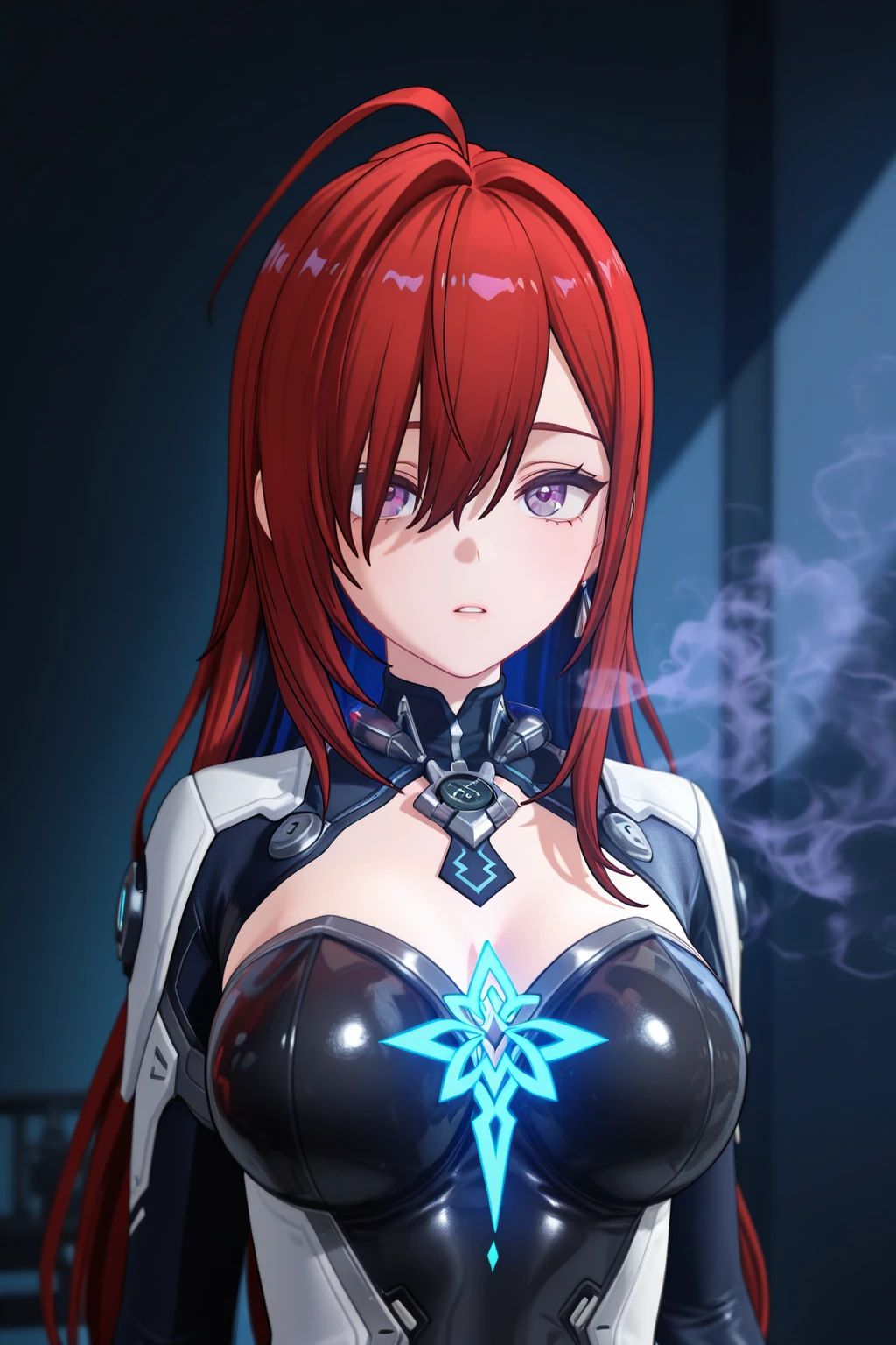 An anime-style artwork depicting acheron from the game Honkai star rail.
Tags: acheronhsr, anime, detailed eyes, detailed lips, black crop top, black turtleneck, black pencil skirt, smiling expression, intense gaze, glowing emblem on hand, dynamic pose, mystical background, vibrant colors, digital art, high-resolution, professional quality, gigantic breasts, (underboob : 1.4), curvy, cowboy shot, (gigantic breasts: 1.4), (blue eyes: 1.4), (red hair: 1.6)
