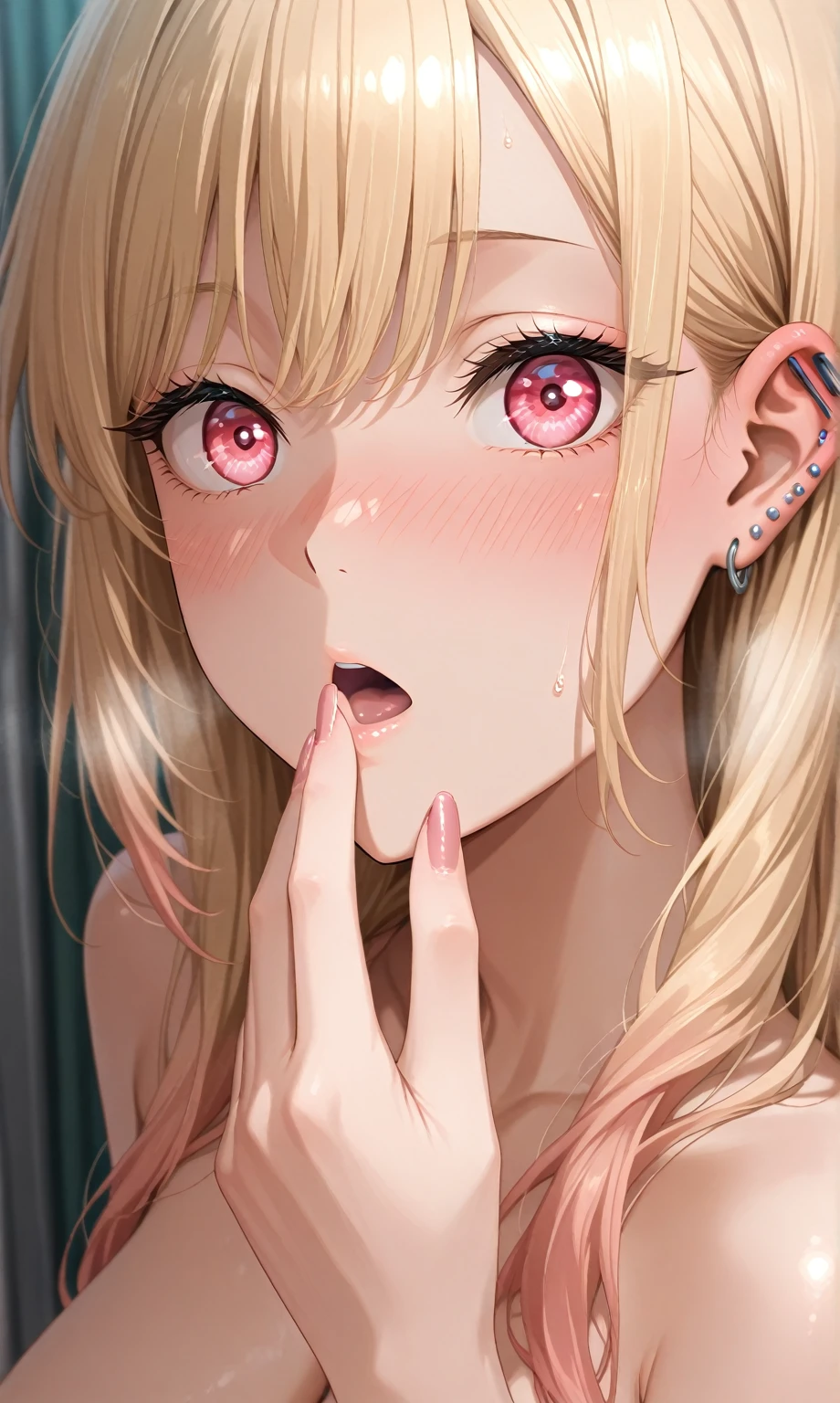 <lora:Sophie_SW:0.9> Sophiedef, blonde hair, long hair, purple eyes,
masterpiece, best quality
blush, open mouth, teeth, large breasts, nipples, nude, breasts, saliva, solo, implied sex, tongue, 1girl, tears