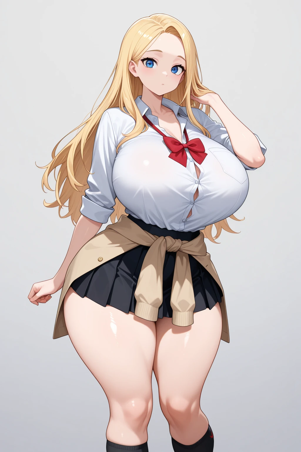 CHUBBY GIRL WITH BIGBOOBS LONG HAIR BLOND PIN UP 