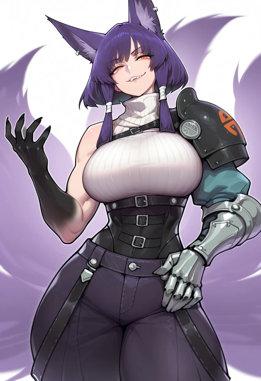 ultra realistic 8k cg, masterpiece, ((ultra detailed background, intricate detail, highly detailed, fine details best quality, hyperdetailed face)), gigantic breasts ,beautiful lighting, absurdres, BoaHancockV2, 1girl, solo, black hair, long hair, jewelry, closed mouth, ), ((black crop top : 1.1), (underboob : 1.4), elbow gloves, thigh boots, split skirt, bare shoulders, curvy, midriff, curvy, thighs, shiny clothes), violet eyes, complex detailed background, inside, luxury palace), ((cowboy shot)), curvy, (gigantic breasts: 1.1), seductive smile, cowboy shot, (green skin : 1.1)