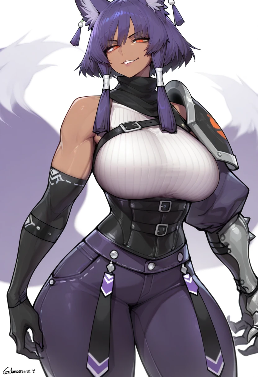 (high quality:1.2), (8k, masterpiece), fullbody,
1 girl, solo, 1 woman, Lydia,
large breasts, thick thighs, wide hips,
blue hair, short hair, green eyes,
nipples areola, nude, highleg, gloves, thigh boots,
standing, hands on hips, smile, looking at the viewer,
(simple background, white background:1.1),
<lora:add_detail:0.5> <lora:Lydia:1>