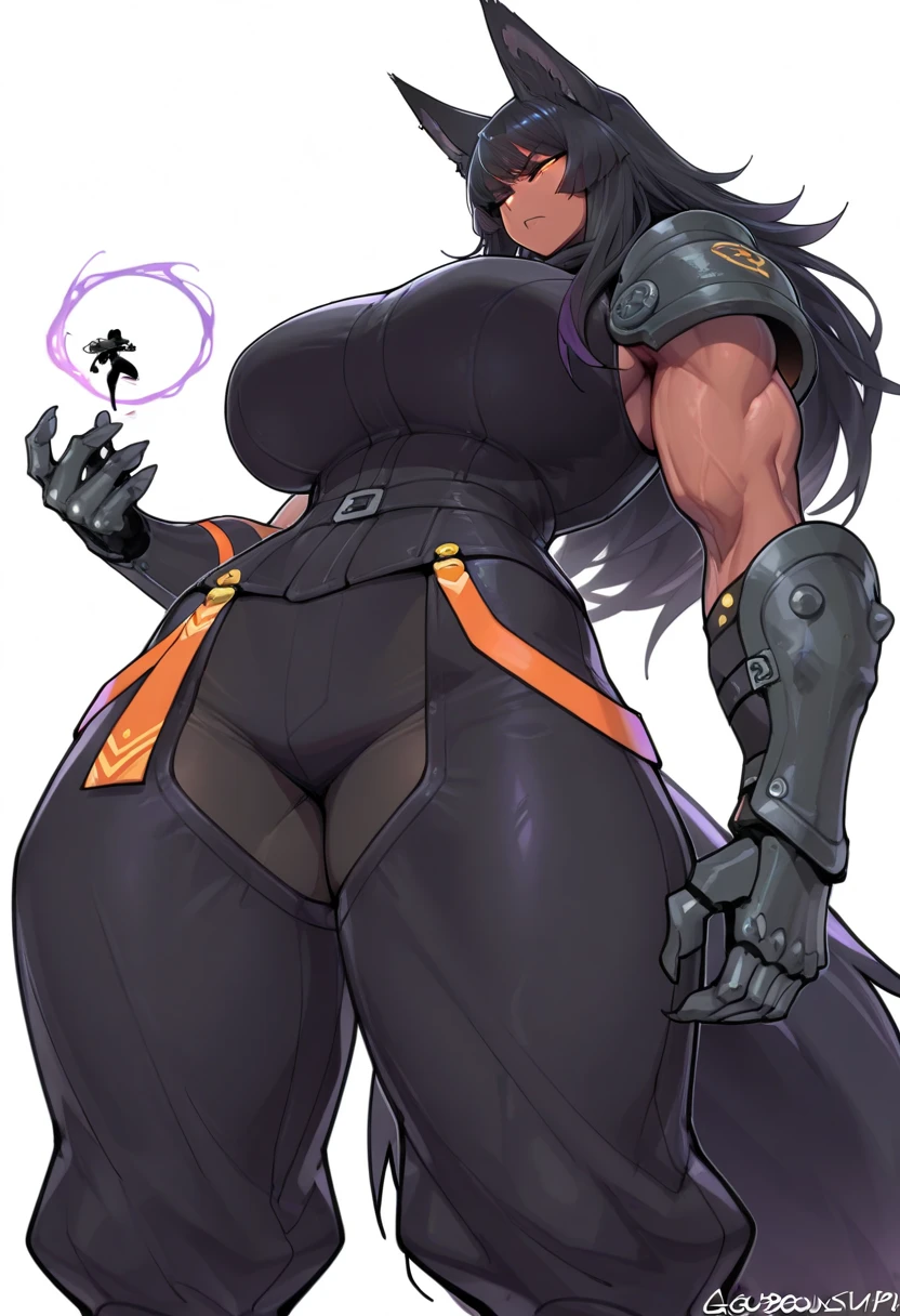sethstf ,yin yang ,neon trim ,halo ,hair rings, full body, huge breast curvy smile