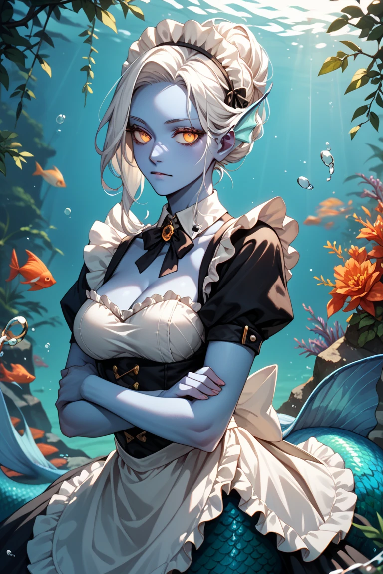 ((best quality)), ((highly detailed)), masterpiece, detailed face, beautiful face, , (1girl), (glasses), dynamic angle, dynamic pose, cowboy shot, ((daisy dukes)), (((jellyfish girl))), jellyfish tentacles, (((monster girl))), <lora:ColoredSkin:.4>, colored skin, (aqua colored skin), (((tentacle hair))), (colorful hair), (internal glow), bioluminescent, (((clear skin:1.5))), ((transparent hair)), ((tentacle legs)), medium breasts, blue dress, long dress, off-shoulder, bare shoulders, collarbone, see-through, maxidress, <lora:EraseGroinSkirt:1>, barefoot, underwater, (colorful tattoos), (inside, at a stairway), <lora:Fluorescence_1.1:1>, fluorescent skin, fluorescent hair