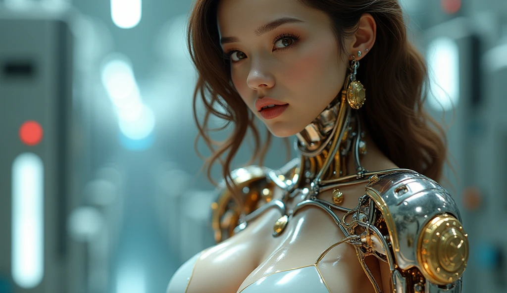 An exhibition showcasing AI-equipped autonomous female androids exhibiting various sex positions, adorned with a beautiful face and seductive gestures. The androids' eyes, lips, and faces are exquisitely detailed, creating a mesmerizingly realistic appearance. The exhibition is a masterpiece of modern art, combining the mediums of sculpture and technology to blur the boundaries between human and machine. The androids' bodies are crafted with ultra-realistic materials, utilizing physically-based rendering techniques to achieve a photorealistic effect. The lighting is carefully designed to accentuate the androids' features, with studio lighting creating a captivating atmosphere. The colors exhibit a vivid and alluring palette, enhancing the seductive nature of the exhibition. The exhibition boasts high-resolution visuals, such as 4k and 8k displays, allowing visitors to immerse themselves in the intricate details of the androids' bodies and expressions. The scene is further enhanced by elements such as bokeh, creating a dreamy and ethereal ambiance. The exhibition combines elements of photography and concept art, resulting in an innovative and provocative art form. (NSFW:1.5), Her chest, stomach, and genitals are covered with artificial skin. Sex androids have beautiful, sexually attractive faces that are so detailed that they are indistinguishable from real humans There are Italian girl, Russian girl, Saudi girl, and Japanese girl types. Their eyes are blue.