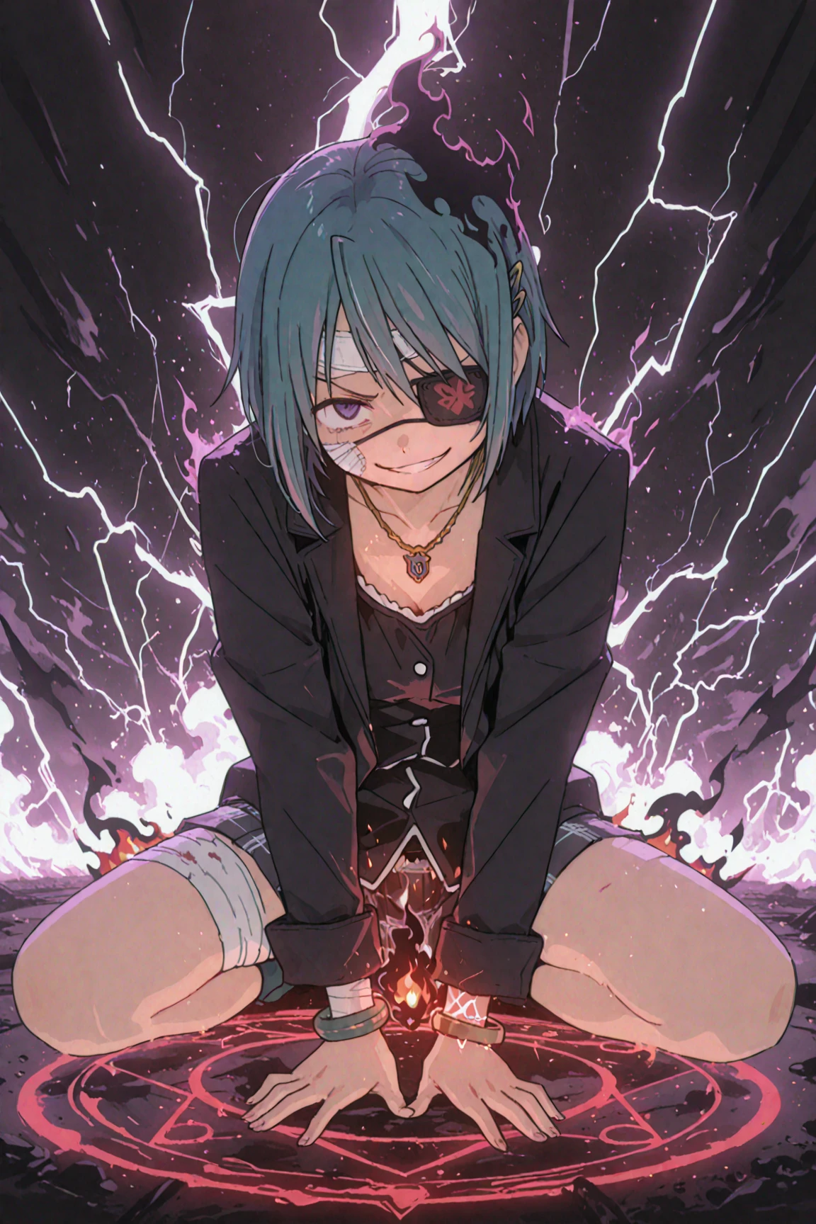 artist:[diyokama|say hana|yoneyama mai|lam \(ramdayo\)],
1girl, cat girl, cat ears, scared, sweatdrop, hugging own legs, sitting in the corner, from below, close-up, tears, long eyelashes, colored eyelashes,
[|window, storm clouds, a flash of lightning brightly illuminates the dark room, books strewn about, messy, bookcase, posters, bed, discarded clothing:10],
masterpiece, best quality, very aesthetic, absurdres, newest
<lora:noobai_vpred_1_aqm_complete_v3:1>