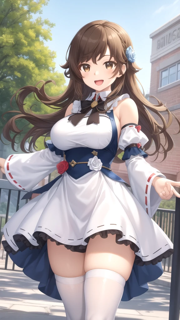 long sleeve、white underwear、huge breasts、big breasts、white lace underwear、grin、big breasts