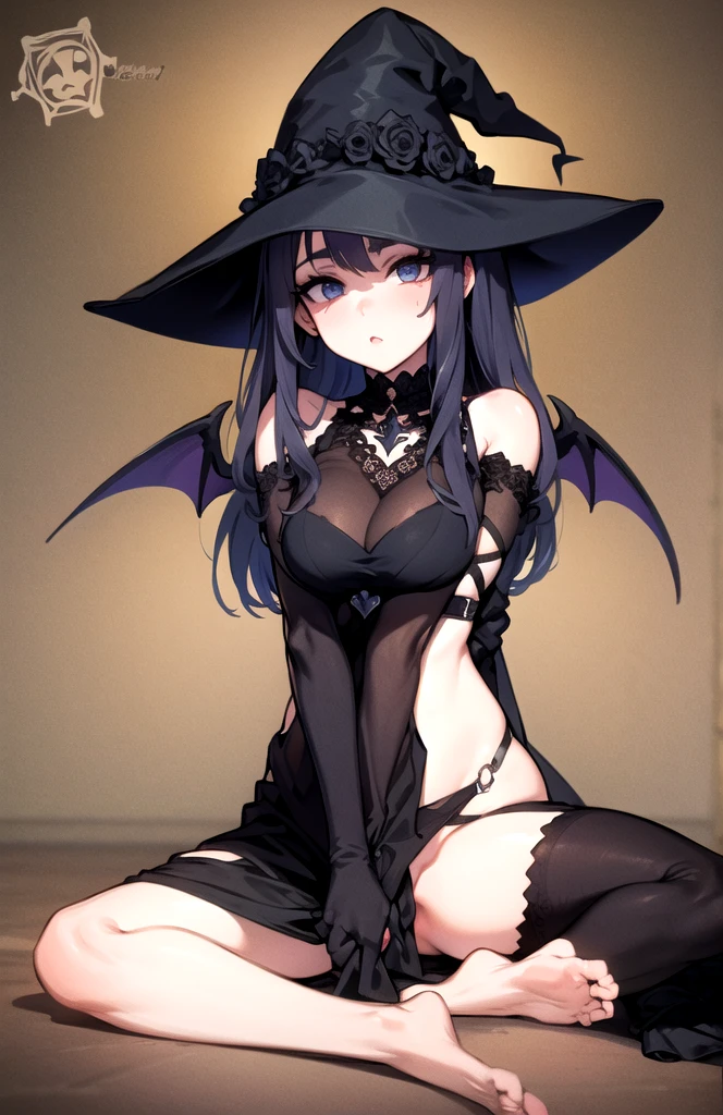 A beautiful bewitching succubus has pushed you down to make a child with you (the viewer). seductive succubus,