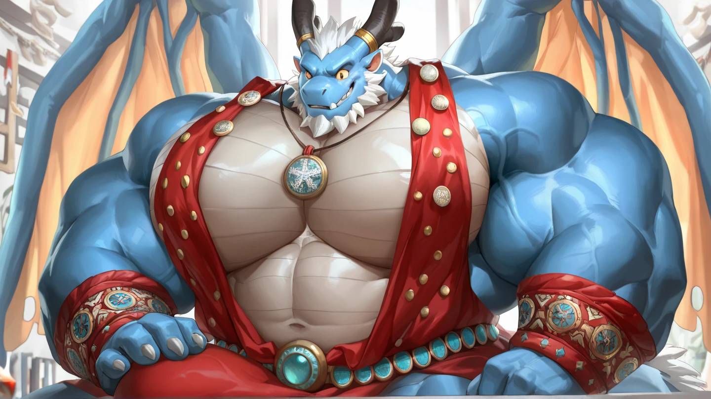 by lindong, lucusold, lanxus, a man with huge muscle,muscle god,loong,((loong)), furry loong wearing ((daily clothes )),the twelve Chinese zodiac signs, ((muscular, eightpack)), marvelous smile , look at the auidence,thick,sexy,nsfw, lowres, giant and muscular,v-shape body,tall and big,thick and long leg,golden ratio figure, danbooru and artstation,furaffinity,X.com, heavy detailed, insanely inflated hips,strong upper body,strong lower body,proportionally arms, commission for high res, detailed but rough, semirealistic:1.3,detail face and eyes,detailed hands,realistic hands,realistic face,realistic and detailed eyes,by echin,by hun,by taver009