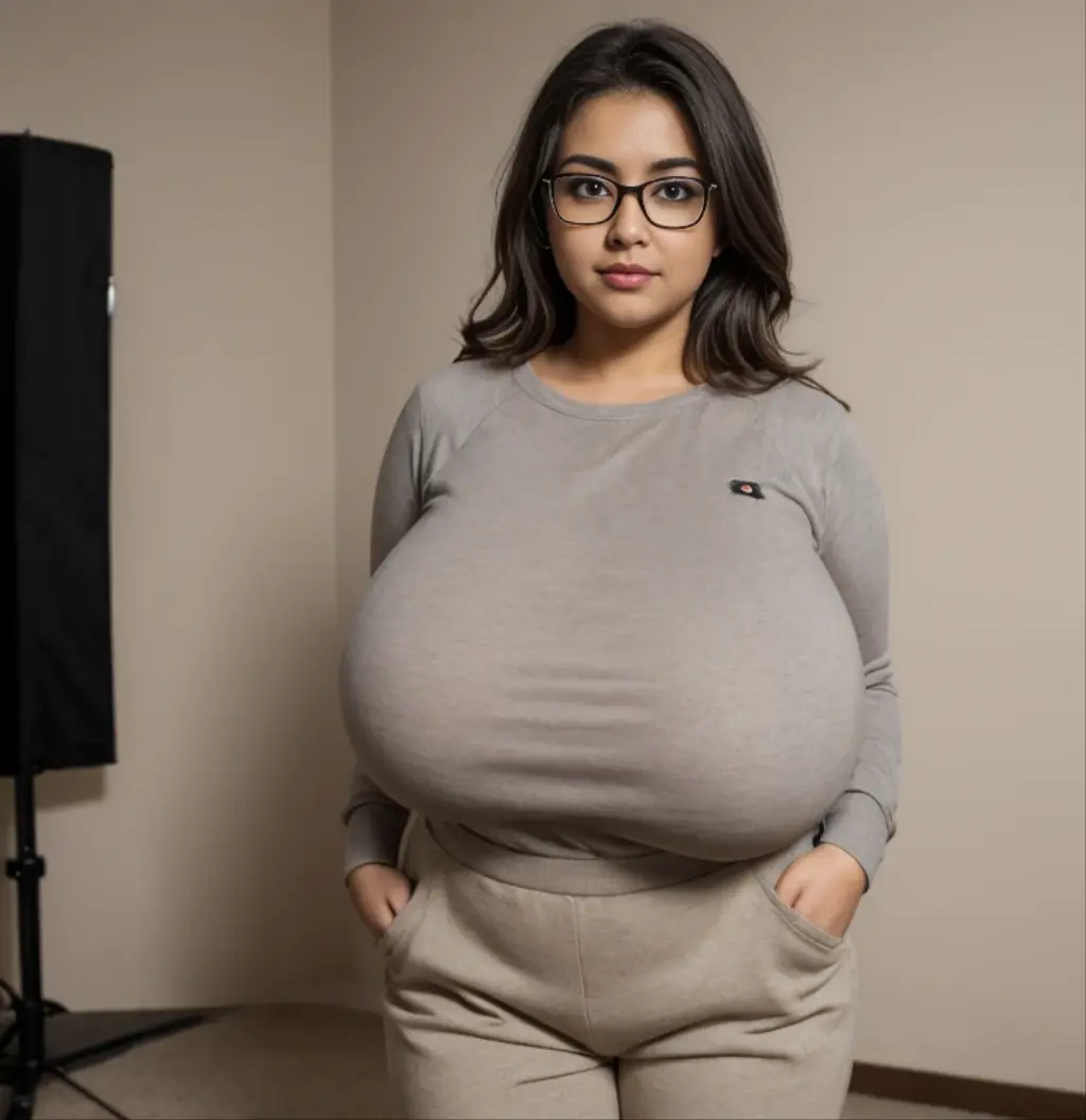brunette ssbbw wearing leggings and a hoodie with glasses and a baseball cap stuck in the chimney, she is reaching her arms out for some help