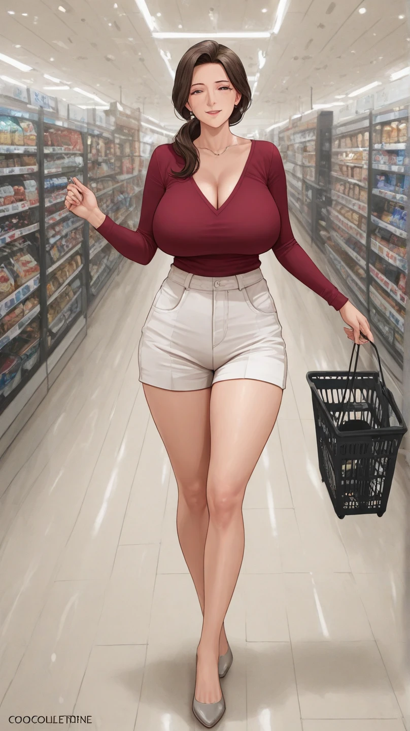 Madura milf rapaz, erotic style underwear, super bonito, extremo close up superior corpo inteiro, Nice perfect face with soft skin perfect face, lindo longo ondulado cabelos castanhos, 8K分辨率, ultrarrealista, ultra-detalhado, alta qualidade, erotic beautiful immature lady wearing fashionable underwear in a Ranway, (seios gigantescos: 1.5), no-bra