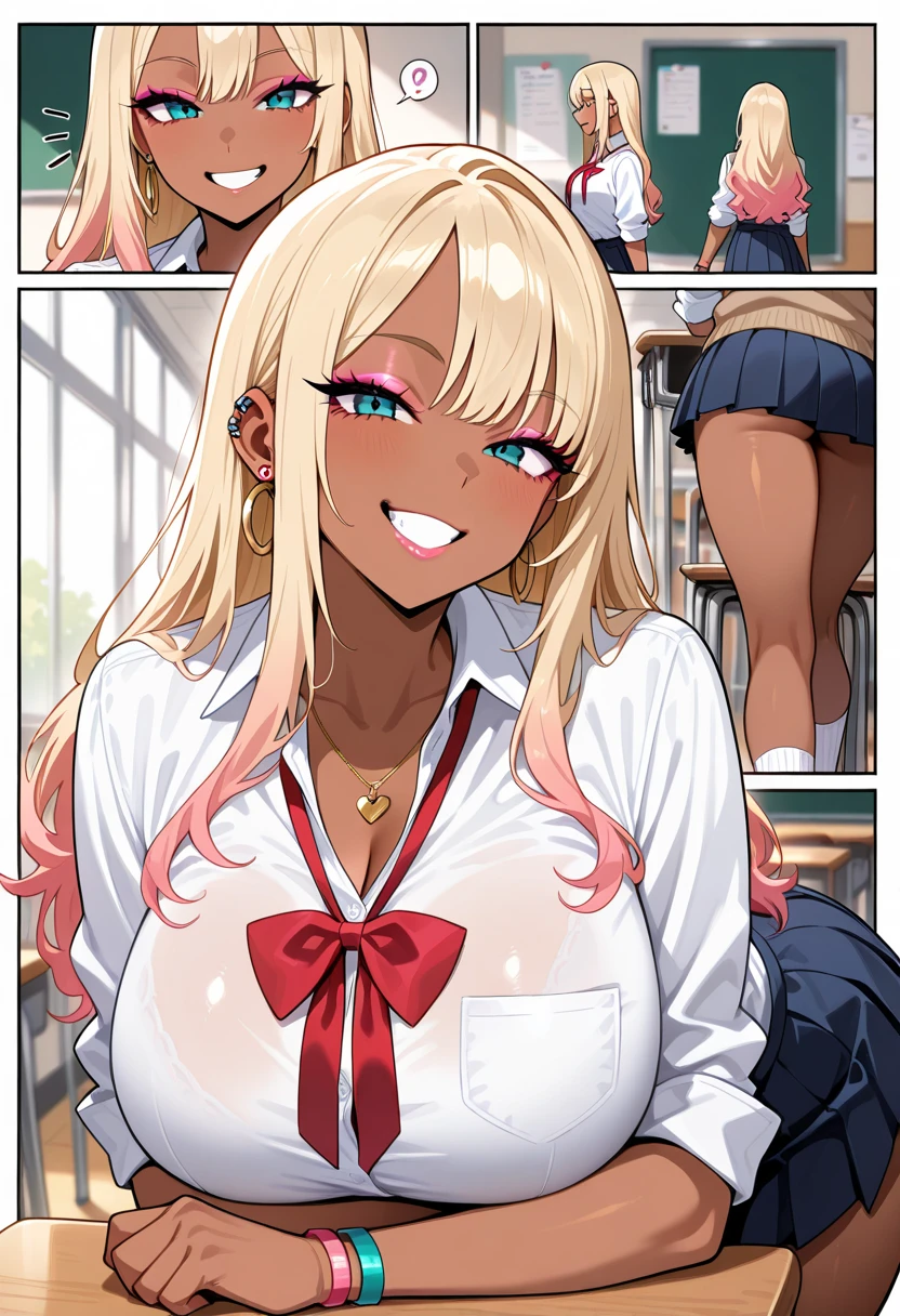 score_9, score_8_superior, score_7_superior, score_6_superior, score_5_superior, score_4_superior, sauce_anime, ganguro, Improve, alone, One girl, Yamamba, makesuperior, Sunburn, Prostitute, Prostitute, Mature Woman, Huge breasts, Wide Hips, Thick thighs, Beat Tekken 8_Yuri, Improve mama, Blonde, Blunt bangs, Hime cut, Long Hair, collar, choker, leopard print bikini top, Very tight bikini top, Fits perfectly to the skin, belly button, belly button piercing, Earrings, Earrings, black mini skirt, mini skirt, belt, Fishnet tights, fur-trimmed jacket, walk, Side view, Pink Lips, Brown eyes, Long eyelashes, eye shadow, View your viewers, throw, Outdoor, Tokyo \(city\), at night, Blurred Background, city lights, Neon Light, Covered nipples, bracelet, Captivating smile, collarbone, Tilt your head,