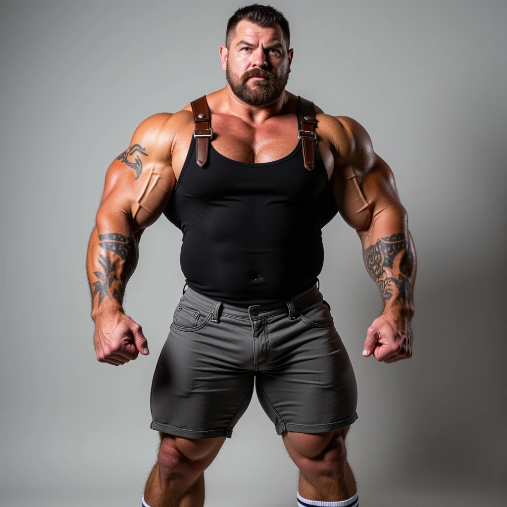 full body portrait, strong burly hairy mature older man(space captain), wearing futuristic captain's uniform insignia (neon and black) (open and revealing) (latex) , gray hair, broad shoulders, round belly, thick feet, bulging micro thong, barefoot, scifi spaceship captain uniform, neon lights, best quality elegant masterpiece, military buzzcut, dark mustache, gray stubble, latex, wearing a latex thong, big bulging crotch, futuristic gear equipment, wearing see through plastic chest armor (neon yellow and electric blue), wearing neon yellow see through chest armor, wearing electric blue latex chaps(see-through) , wearing cool neon sneakers,in spaceship cockpit, lying in spaceship sleeping quarters(bed) (view from above), smiling with teeth showing, nicebulge, waiting in bed, glowing armor, legs up(!) and spread(!) , big muscle ass, wet and dripping ass, hairy pecs, thick long legs, silver hair