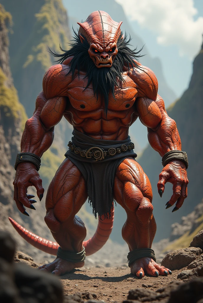 Muscular Oni in monk's robes